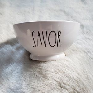 Rae Dunn SAVOR white bowl